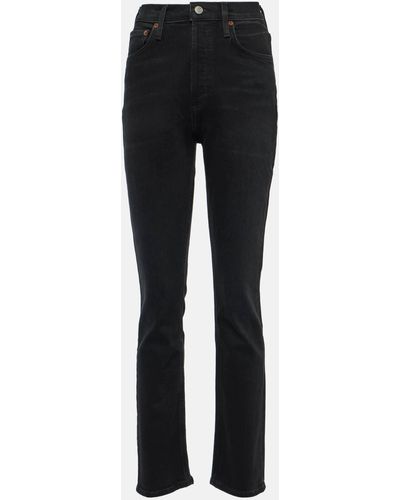 Agolde Freya High-rise Slim Jeans - Black