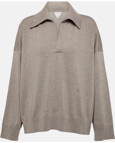 Bottega Veneta Wool Polo Sweater - Grey