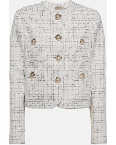 Elie Saab Embellished Tweed Jacket - Grey