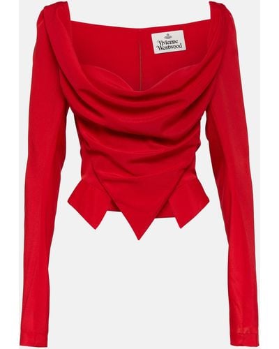 Vivienne Westwood Sunday Draped Crepe Top - Red
