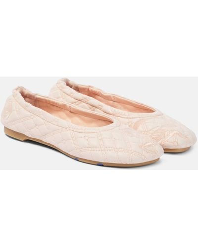 Burberry Ekd Quilted Leather Ballet Flats - Pink
