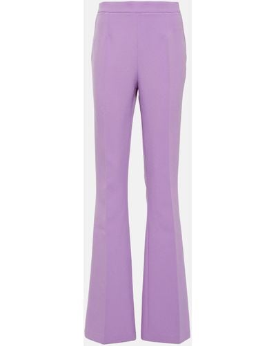 Safiyaa Alexa High-rise Flared Crepe Pants - Purple