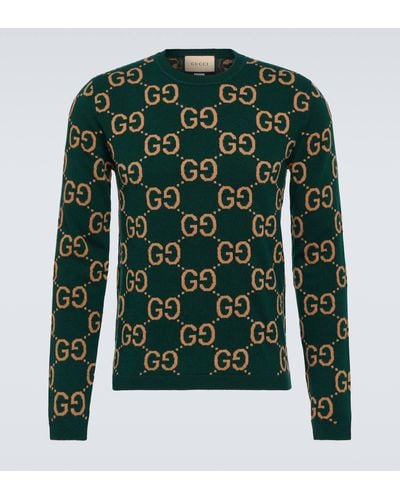 Gucci GG Wool Jacquard Sweater - Green