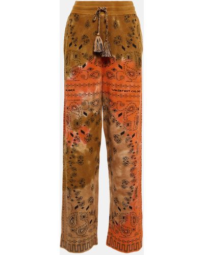 Alanui Bandana Tie-dye Cotton Pique Pants - Orange