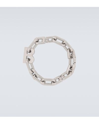 Balenciaga B Chain Thin Bracelet - Metallic