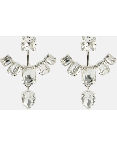 Balmain Crystal Pendant Earrings - White