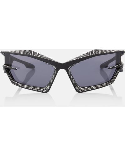 Givenchy Giv Cut Crystal-embellished Shield Sunglasses - Blue