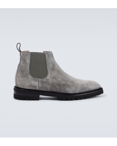 Manolo Blahnik Brompton Suede Chelsea Boots - Grey