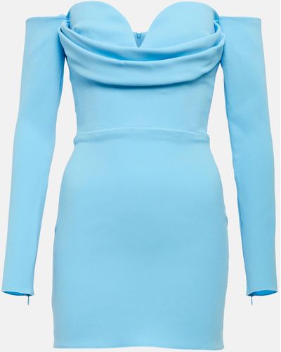 Alex Perry Paityn Off-the-shoulder Mini Dress - Blue