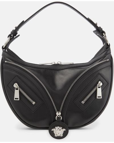 Versace La Medusa Repeat Small Shoulder Bag - Black