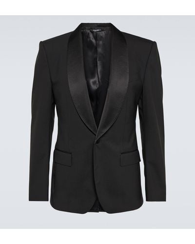 Dolce & Gabbana Single-breasted Wool-blend Blazer - Black