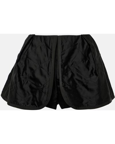 Sacai Quilted Satin Shorts - Black