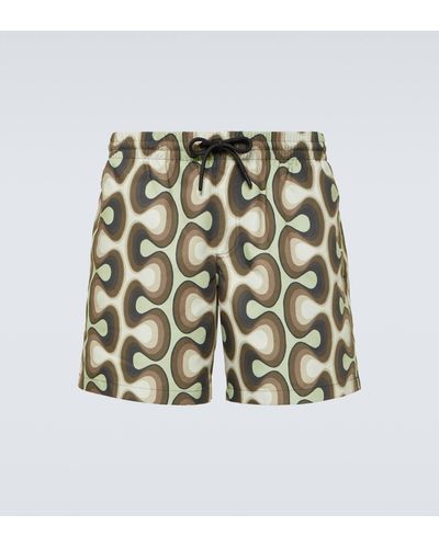 Dries Van Noten Printed Swim Shorts - Green