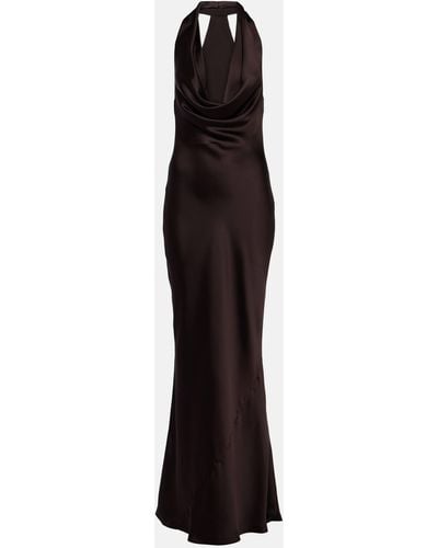 Norma Kamali Draped Halterneck Gown - Black