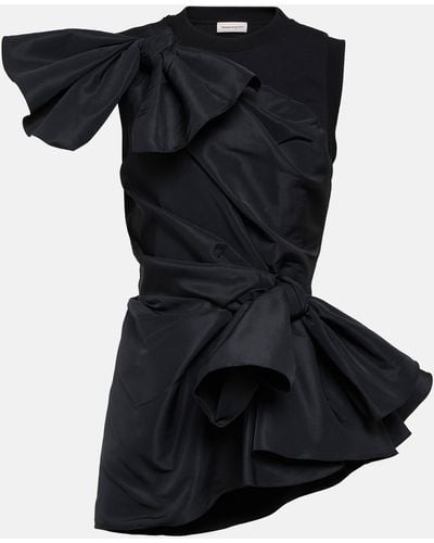 Alexander McQueen Asymmetric Bow-detail Top - Black