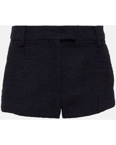 Valentino High-rise Tweed Shorts - Blue