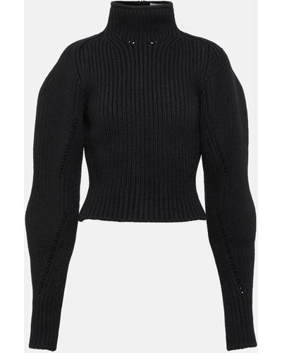 Alaïa Wool-blend Turtleneck Sweater - Black