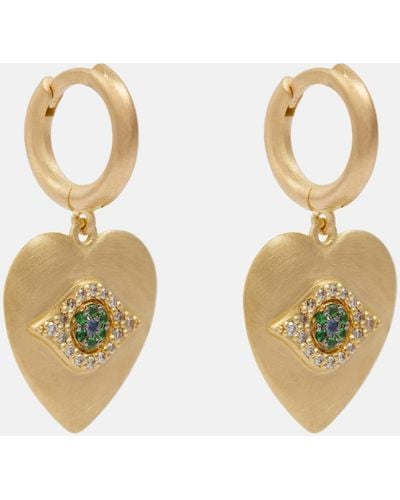 Ileana Makri Eye Love 18kt Gold Earrings With Diamonds, Sapphires And Tsavorites - Metallic