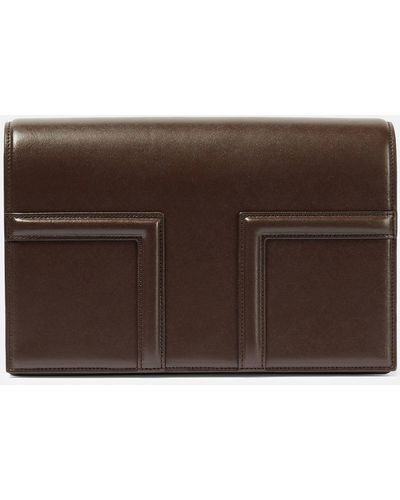 Totême T-flap Leather Shoulder Bag - Brown