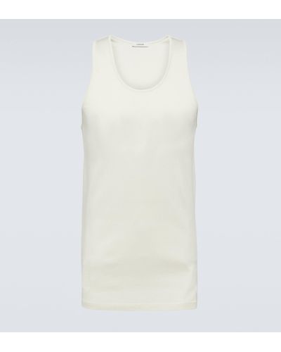 Lemaire Ribbed-knit Cotton Jersey Tank Top - Natural