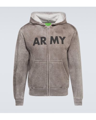 NOTSONORMAL Army Cotton Jersey Hoodie - Grey
