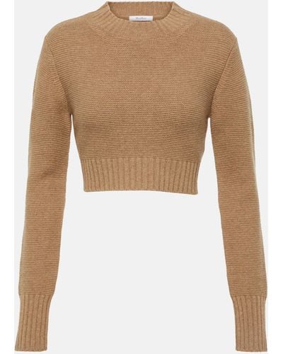 Max Mara Kaya Cashmere Cropped Sweater - Natural