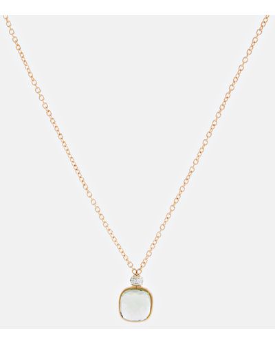 Pomellato Nudo 18kt Gold Necklace With Prasiolite And Diamonds - Metallic