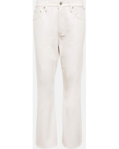 Citizens of Humanity Isola Leather-blend Cropped Bootcut Pants - White