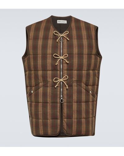 Our Legacy Reversible Padded Vest - Brown