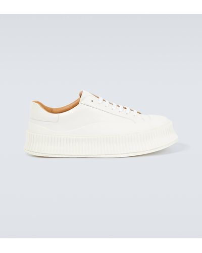 Jil Sander Leather Platform Sneakers - White