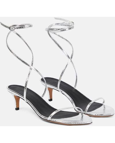 Isabel Marant Aridee Metallic Leather Sandals - White