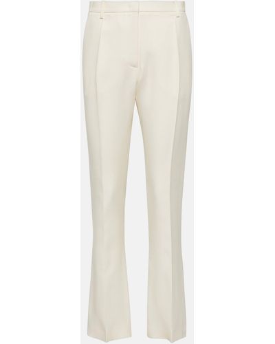 Valentino High-rise Wool And Silk Pants - White