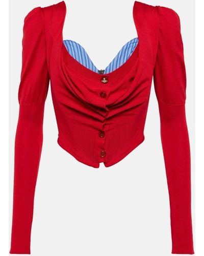 Vivienne Westwood Bea Draped Wool And Silk Top - Red
