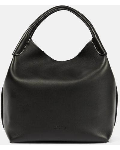 Loro Piana Bale Large Leather Tote Bag - Black