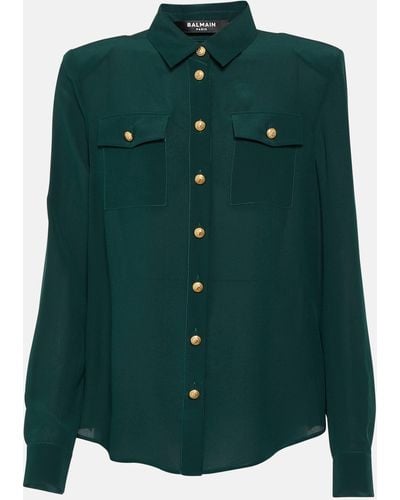 Balmain Silk Shirt - Green