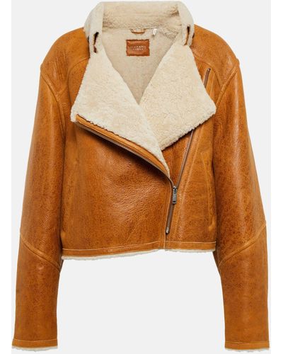 Isabel Marant Apstya Leather And Shearling Jacket - Brown