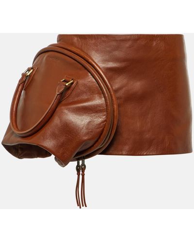 Acne Studios Low-rise Leather Miniskirt - Brown