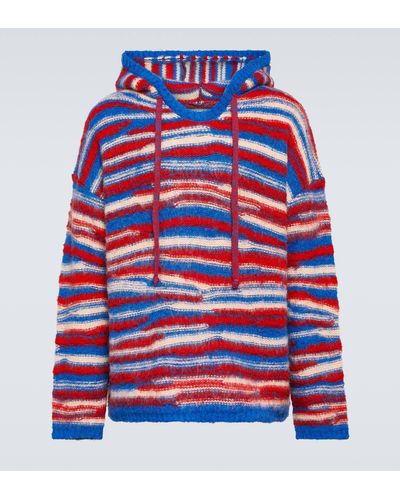 ERL Gradient Knitted Oversized Hoodie - Red