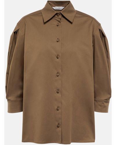 Max Mara Park Cotton-blend Shirt - Brown
