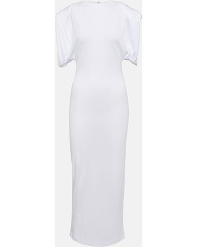 Wardrobe NYC Ruched Jersey Midi Dress - White