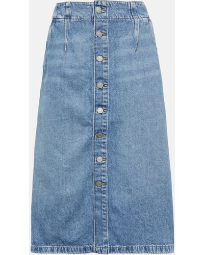 Polo Ralph Lauren A-line Denim Midi Skirt - Blue