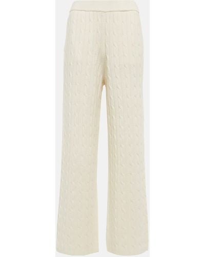 Polo Ralph Lauren Cable-knit Wool And Cashmere Pants - Natural