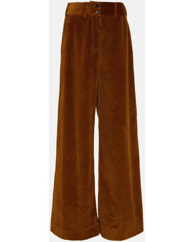 Etro Cotton Corduroy Wide Pants - Brown