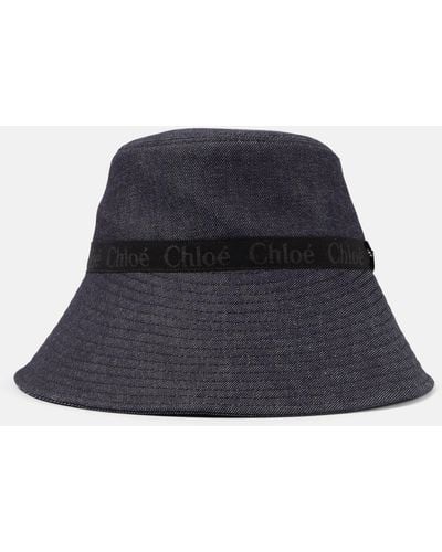 Chloé Woody Denim Bucket Hat - Blue