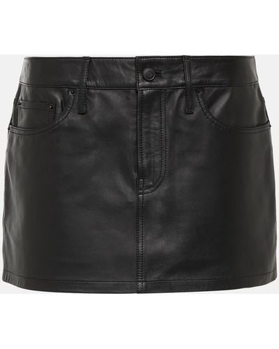 Wardrobe NYC Micro Leather Miniskirt - Black