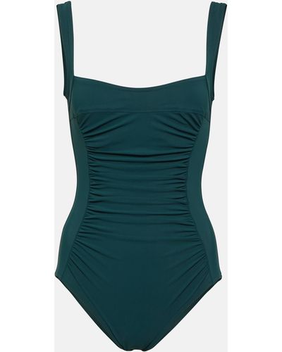 Karla Colletto Basics Ruched Swimsuit - Green