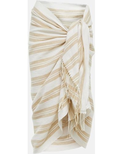 Totême Striped Linen And Cotton Beach Cover-up - Natural