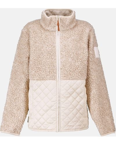 Tory Sport Quilted Fleece Jacket - Natural