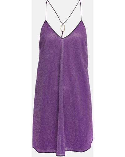 Oséree Oseree Lumiere V-neck Minidress - Purple