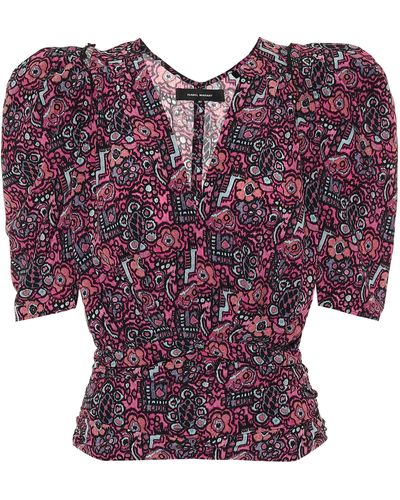 Isabel Marant Rincky Stretch-silk Top - Red